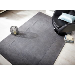 Šedý vlněný koberec Flair Rugs Siena, 80 x 150 cm
