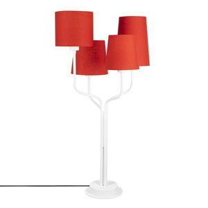 Bílá kovová stolní lampa s červenými stínidly Opviq lights Aposto