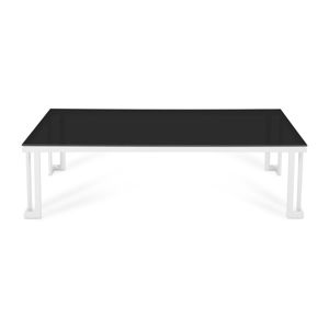 Černý skleněný venkovní stůl v bílém rámu Calme Jardin Cannes, 60 x 150 cm