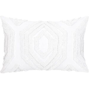 Bílý bavlněný dekorativní povlak na polštář Westwing Collection Faye, 40 x 60 cm