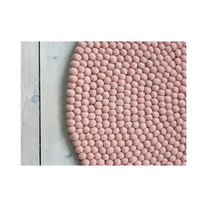 Pastelově červený kuličkový vlněný koberec Wooldot Ball Rugs, ⌀ 140 cm