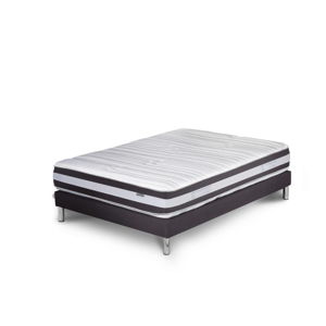 Tmavě šedá postel s matrací Stella Cadente Maison Mars Europa, 140 x 200  cm