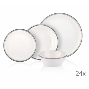 24dílný set porcelánového nádobí Mia Halos Silver