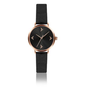 Dámské hodinky s páskem z nerezové oceli v černé barvě Emily Westwood Satio