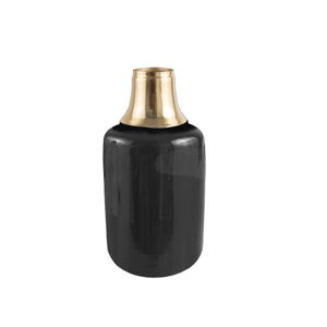 Černá váza s detailem ve zlaté barvě PT LIVING Shine, výška 28 cm
