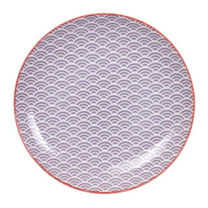 Fialový porcelánový talíř Tokyo Design Studio Wave, ⌀ 25,7 cm