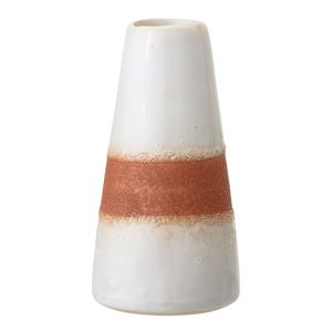 Bílo-oranžová váza z kameniny Bloomingville Stripe