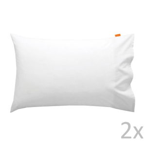 Sada 2 bavlněných bílých povlaků na polštář Happy Friday Basic, 50 x 75 cm