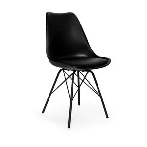 Černá židle s černým podnožím z kovu loomi.design Eco