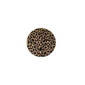 Černá kulatá rohožka z přírodního kokosového vlákna Artsy Doormats Leopard, ⌀ 70 cm