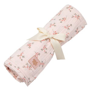 Růžová mušelínová dětská deka 100x100 cm Tiny Flowers - Moi Mili