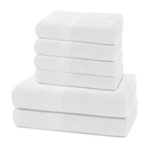 Set 2 bavlněných bílých osušek a 4 ručníků DecoKing Marina