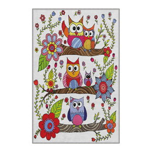 Dětský protiskluzový koberec Conceptum Hypnose Owls, 100 x 200 cm