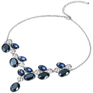 Postříbřený náhrdelník s modrými krystaly Swarovski Saint Francis Crystals Reina