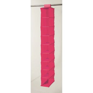 Růžový závěsný organizér s 9 přihrádkami Compactor Garment