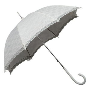 Bílý holový deštník Ambiance Falconetti Victorian Lace, ⌀ 85 cm