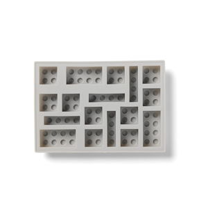 Šedá silikonová forma na led ve tvaru dílků LEGO®