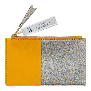 Žlutá peněženka s kapsou ve stříbrné barvě Busy B Flight