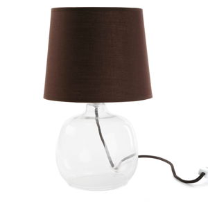 Hnědá skleněná stolní lampa Versa Bobby, ø 22 cm