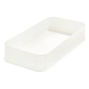 Bílý úložný box iDesign Eco, 21,3 x 43 cm