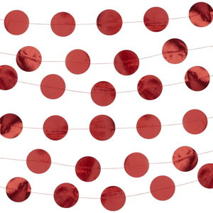 Závěsná červená papírová girlanda Neviti Red Dots, délka 3 m