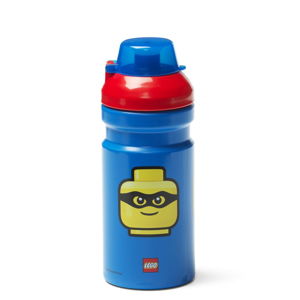 Modrá lahev na vodu s červeným víčkem LEGO® Iconic, 390 ml