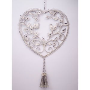 Závěsné dekorativní srdce Doves, 40 cm