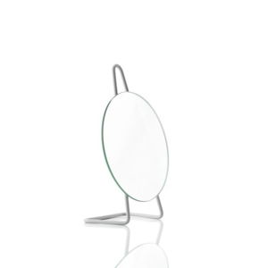 Šedé ocelové stolní kosmetické zrcadlo Zone A-Mirror Soft Grey, ø 31 cm