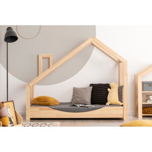 Domečková postel z borovicového dřeva Adeko Luna Elma, 90 x 140 cm