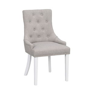 Světle šedá polstrovaná jídelní židle s bílými nohami Rowico Vicky