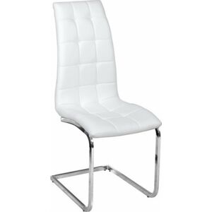 Tempo Kondela Jídelní židle DULCIA - bílá ekokůže / chrom + kupón KONDELA10 na okamžitou slevu 10% (kupón uplatníte v košíku)