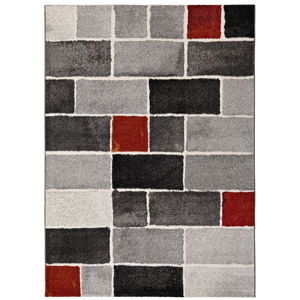 Šedo-červený koberec Universal Lucy Dice, 120 x 170 cm