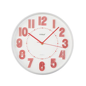 Červené nástěnné hodiny Versa Haily, ø 30,5 cm
