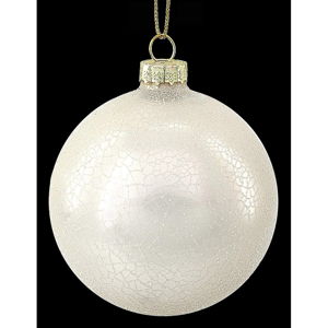 Sada 6 bílých skleněných vánočních ozdob DecoKing Pearl