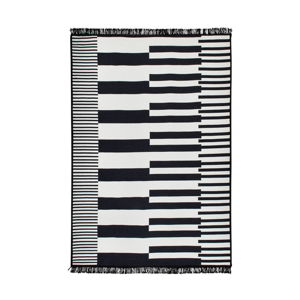Černo-bílý oboustranný koberec Klotho, 160 x 250 cm