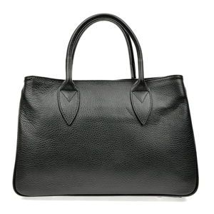 Černá kožená kabelka Anna Luchini, 23 x 34.5 cm