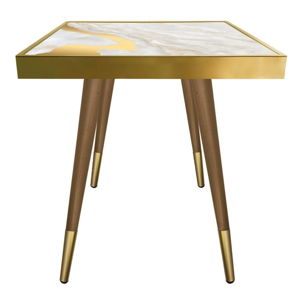 Příruční stolek Caresso Gold Marble Square, 45 x 45 cm