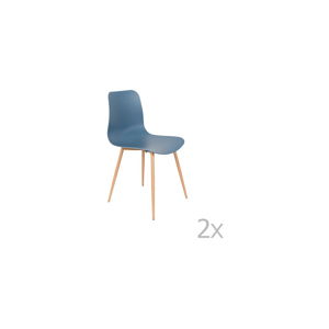 Sada 2 modrých židlí White Label Leon