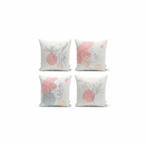 Sada 4 dekorativních povlaků na polštáře Minimalist Cushion Covers Minimalist Woman, 45 x 45 cm