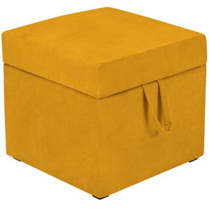 Žlutá taburetka s úložným prostorem KICOTI Cube