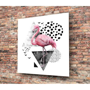 Skleněný obraz 3D Art Graphico Flamingo, 50 x 50 cm