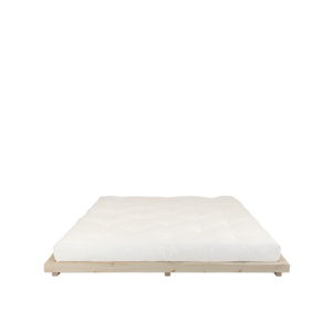 Dvoulůžková postel z borovicového dřeva s matrací Karup Design Dock Double Latex Natural Clear/Natural, 180 x 200 cm