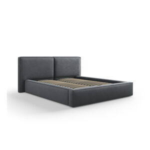 Tmavě šedá čalouněná dvoulůžková postel s úložným prostorem a roštem 160x200 cm Arendal – Cosmopolitan Design