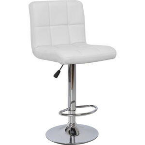 Tempo Kondela Barová židle KANDY - bílá ekokůže / chrom + kupón KONDELA10 na okamžitou slevu 10% (kupón uplatníte v košíku)