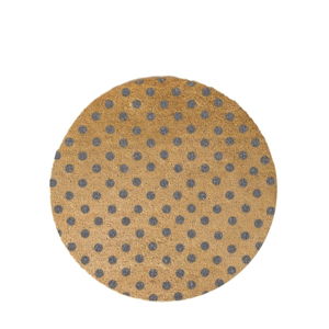 Šedá kulatá rohožka z přírodního kokosového vlákna Artsy Doormats Dots, ⌀ 70 cm