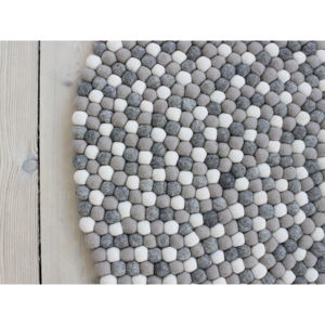 Světle šedý kuličkový vlněný koberec Wooldot Ball Rugs, ⌀ 120 cm