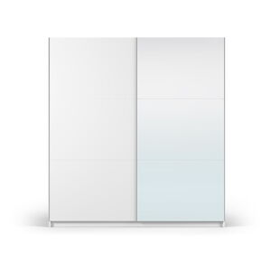 Bílá šatní skříň se zrcadlem a s posuvnými dveřmi 200x215 cm Lisburn - Cosmopolitan Design