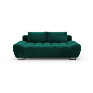 Lahvově zelená třímístná rozkládací pohovka se sametovým potahem Windsor & Co Sofas Cirrus