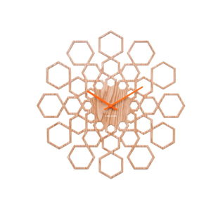 Nástěnné hodiny ve dřevěném dekoru Karlsson Sunshine Hexagon