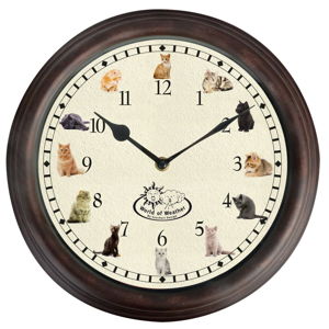 Nástěnné kočičí hodiny Esschert Design, ⌀ 30 cm